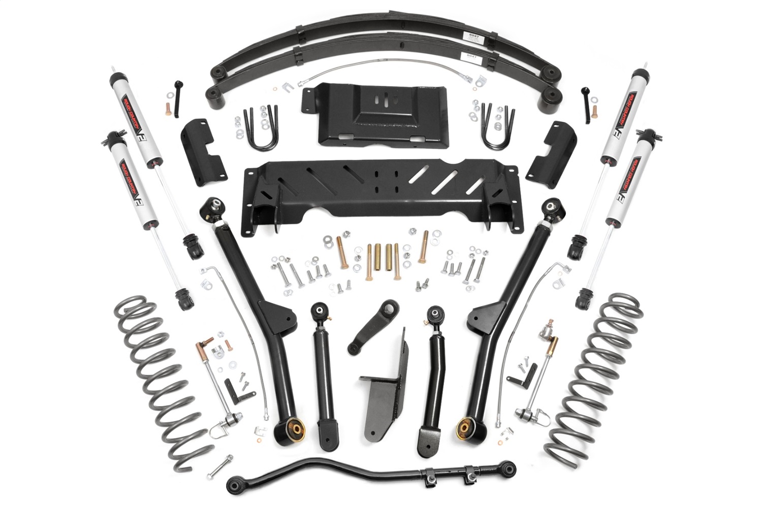 Rough Country 61770 - 4.5 Inch Lift Kit - Long Arm - RR Leafs - NP242 - V2 - Jeep Cherokee XJ (84-01)