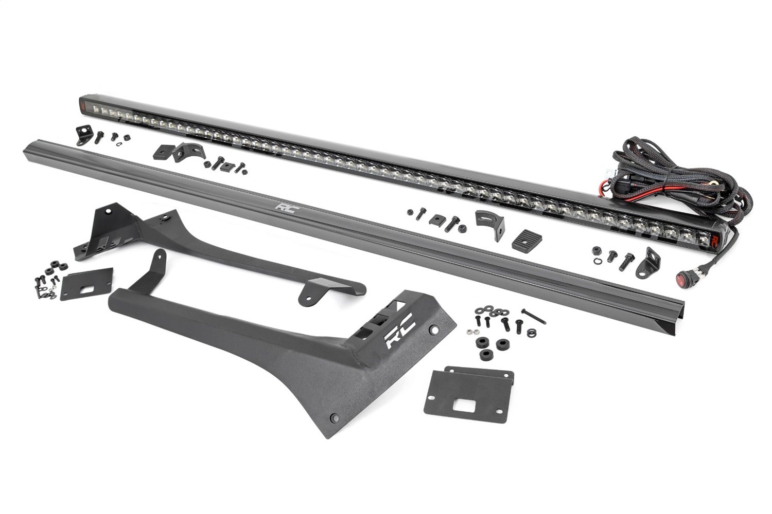 Rough Country 80065 - LED Light Kit - Windshield - 50 inch Spectrum Single Row - Jeep Gladiator JT/Wrangler JL (18-24)