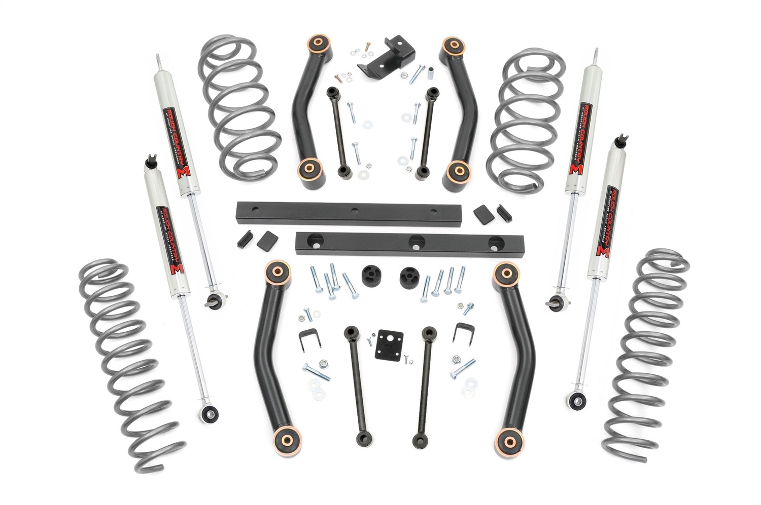 Rough Country 90740 - 4 Inch Lift Kit - M1 - Jeep Wrangler TJ (03-06)/Wrangler Unlimited (04-06) Rough Country 90740 - 4 Inch Lift Kit - M1 - Jeep Wrangler TJ (03-06)/Wrangler Unlimited (04-06)