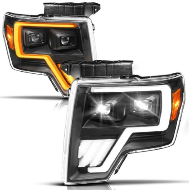 Anzo 111629A - 09-14 Ford F-150 (Factory Halogen Model ONLY) Full LED Proj Headlights Init/SeqSig Black - Pair Anzo 111629A - 09-14 Ford F-150 (Factory Halogen Model ONLY) Full LED Proj Headlights Init/SeqSig Black - Pair