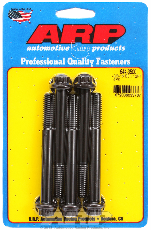 ARP 644-3500 - 3/8 in.-16 RH Thread, 3.500 in 12 Point Bolts- Set of 5