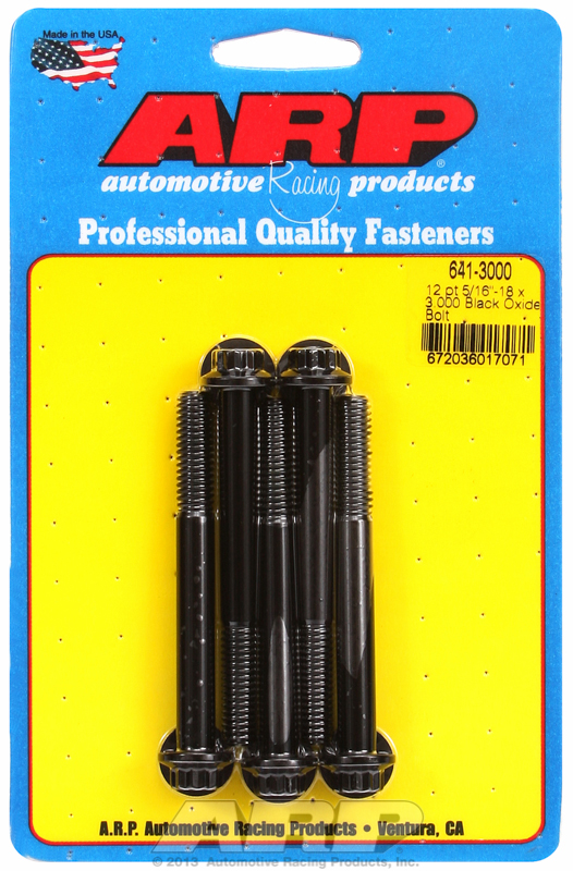 ARP 641-3000 - 5/16 in.-18 RH Thread, 3.000 in 12 Point Custom 450 Bolts - Set of 5