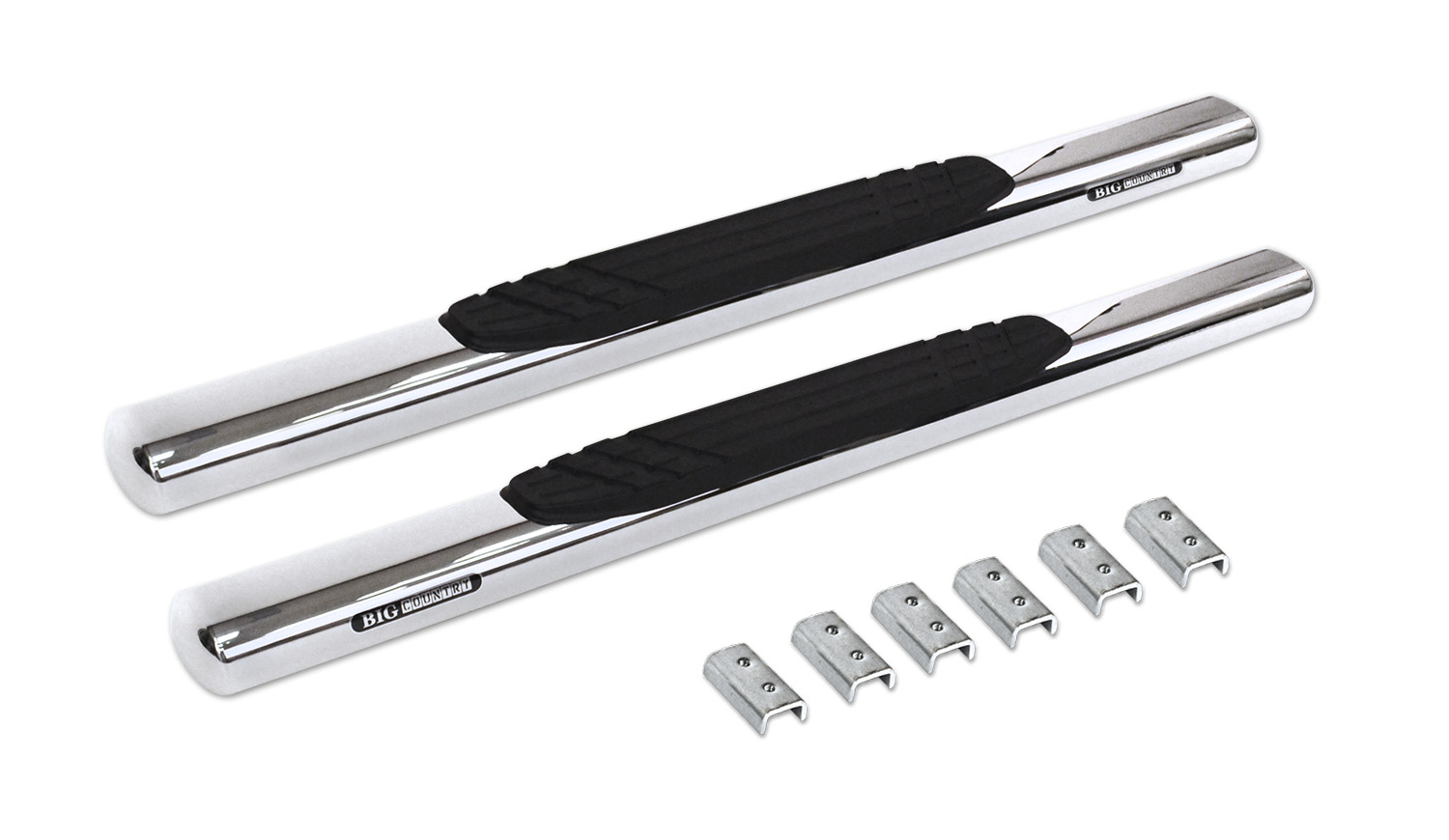 Big Country 394201526 - Truck Accessories  - 4" WIDESIDER Platinum Side Bars With Mounting Bracket Kit - Polished Stainless Steel