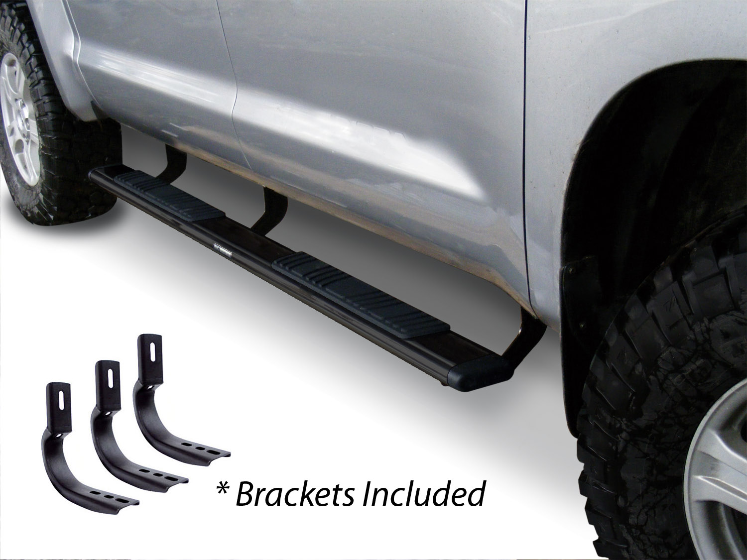 Big Country 396224870 - Truck Accessories  - 6" WIDESIDER Platinum Side Bars With Mounting Bracket Kit - Textured Black
