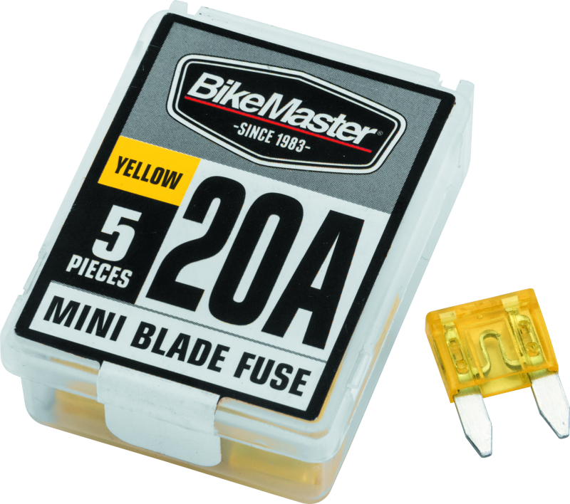 BikeMaster 152446 - 5Piece 20A Replacement Mini Blade Fuse