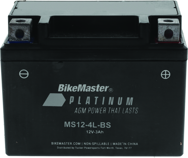 BikeMaster 780731 - AGM Battery - MS12-4L-BS