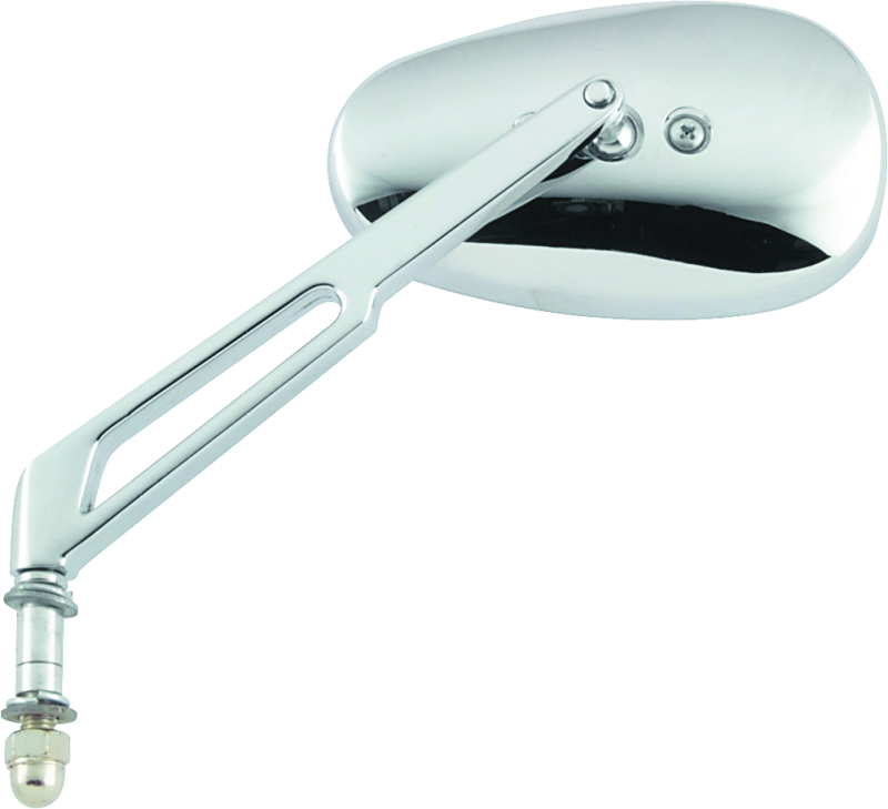 BikeMaster 601141 - Harley Highrise Mirror 6-1/16in Stem - Each - Chrome