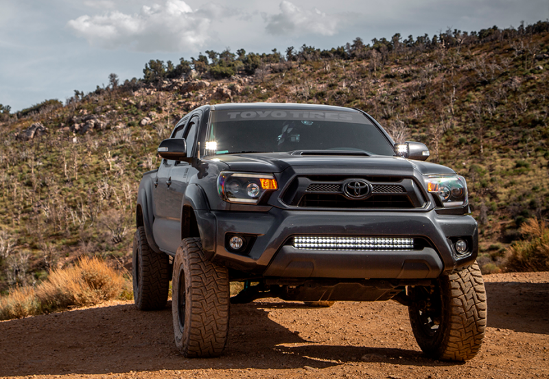 Cali Raised LED CR2470 - Cali Raised 05-15 Toyota Tacoma 32In Lower Bumper Hidden Led Bar Brackets Kit-Amber Backlight - Tall