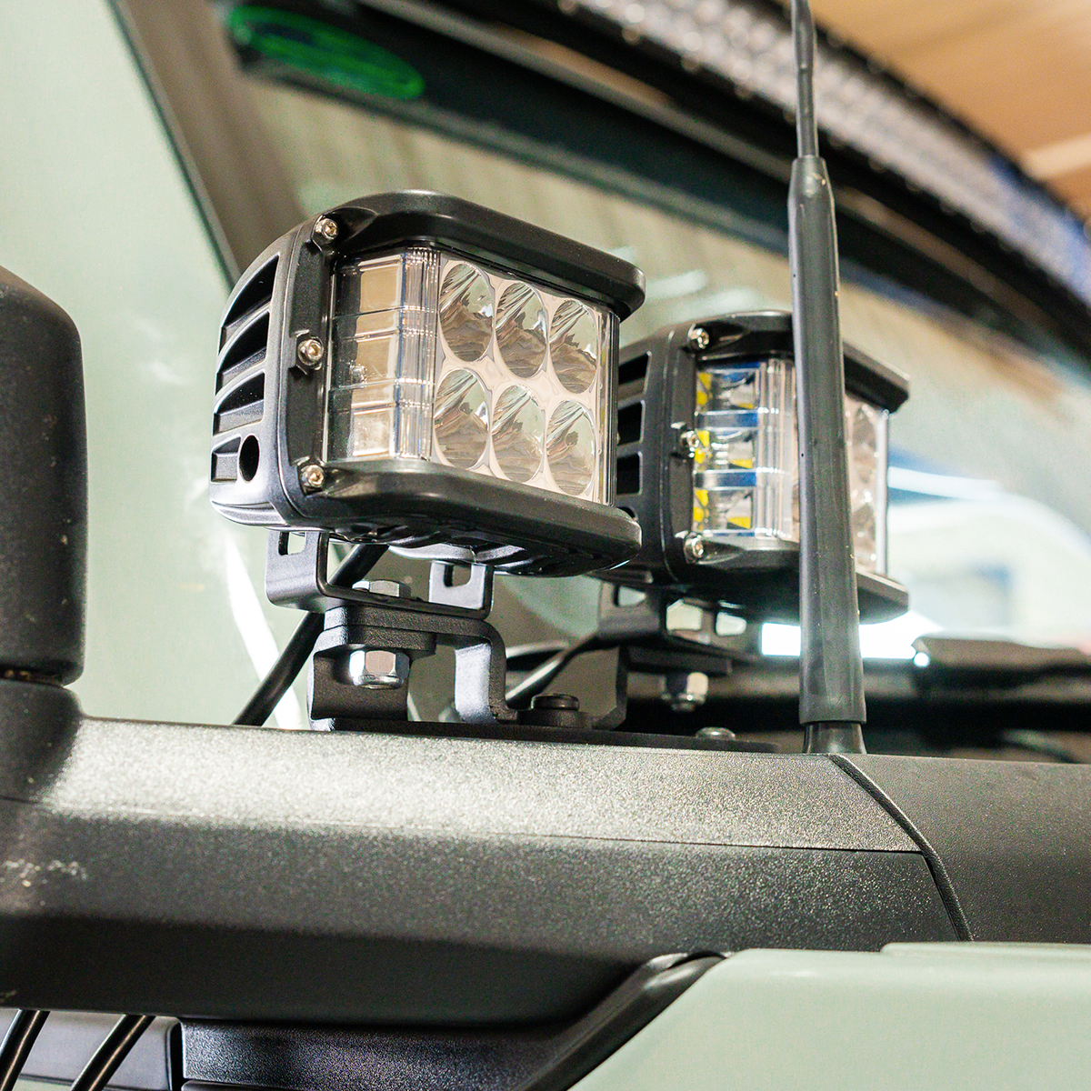 Cali Raised LED CR4029 - Ditch Light Mount Kit Fits 21-Present Ford Bronco Raptor - (2) 3X2 18W LED Pods/(2) 3.5 Inch Round Cannon Pods