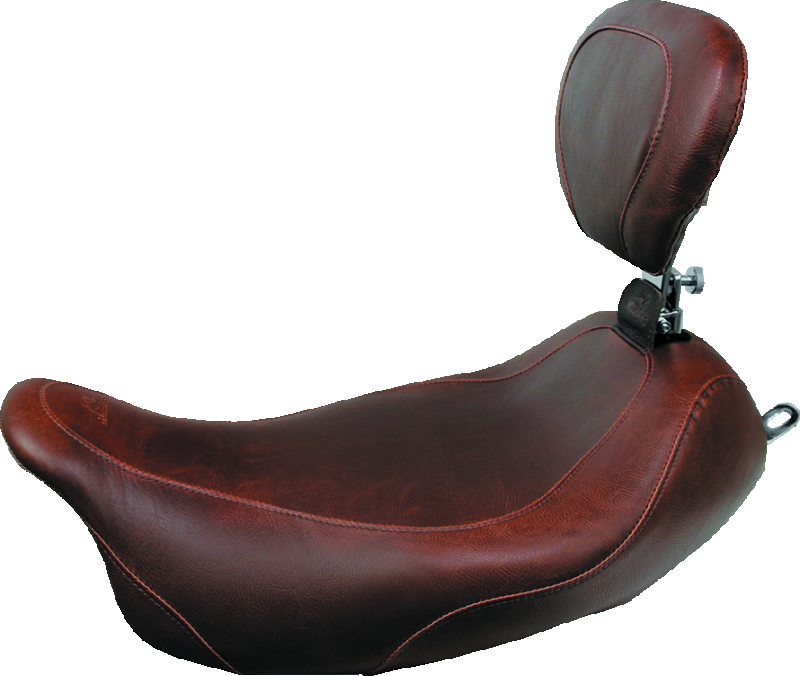 Mustang Motorcycle 75239AB - Mustang 08-21 HD Electra Glide,Rd Glide,Rd King,St Glide Squareback 1PC Seat - Black w/Red Stitching