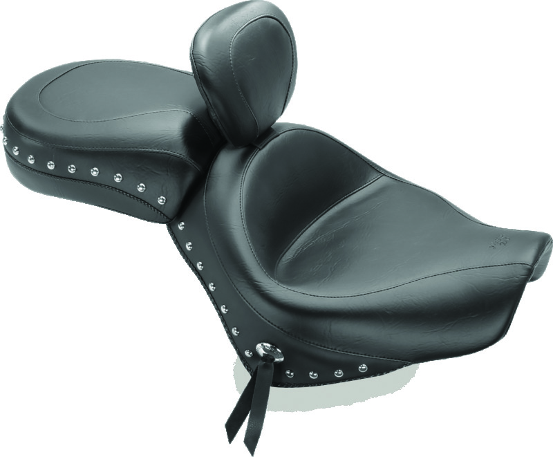 Mustang Motorcycle 77637GM - Mustang 97-13 HD FL Touring Saddlebag Tour-Pak Lid Covers (Pair) Deluxe - Black w/ Grey Stitching
