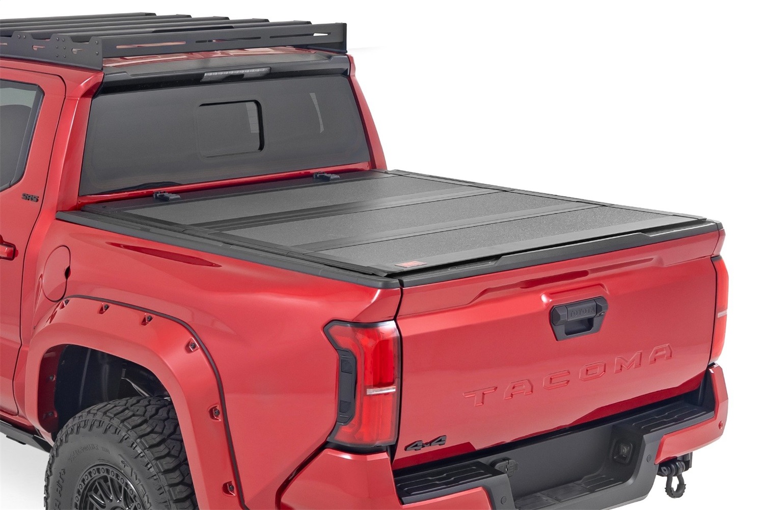 Rough Country 49415551 - Hard Tri-Fold Flip Up Bed Cover - 5' Bed - Toyota Tacoma 2WD/4WD (2024)