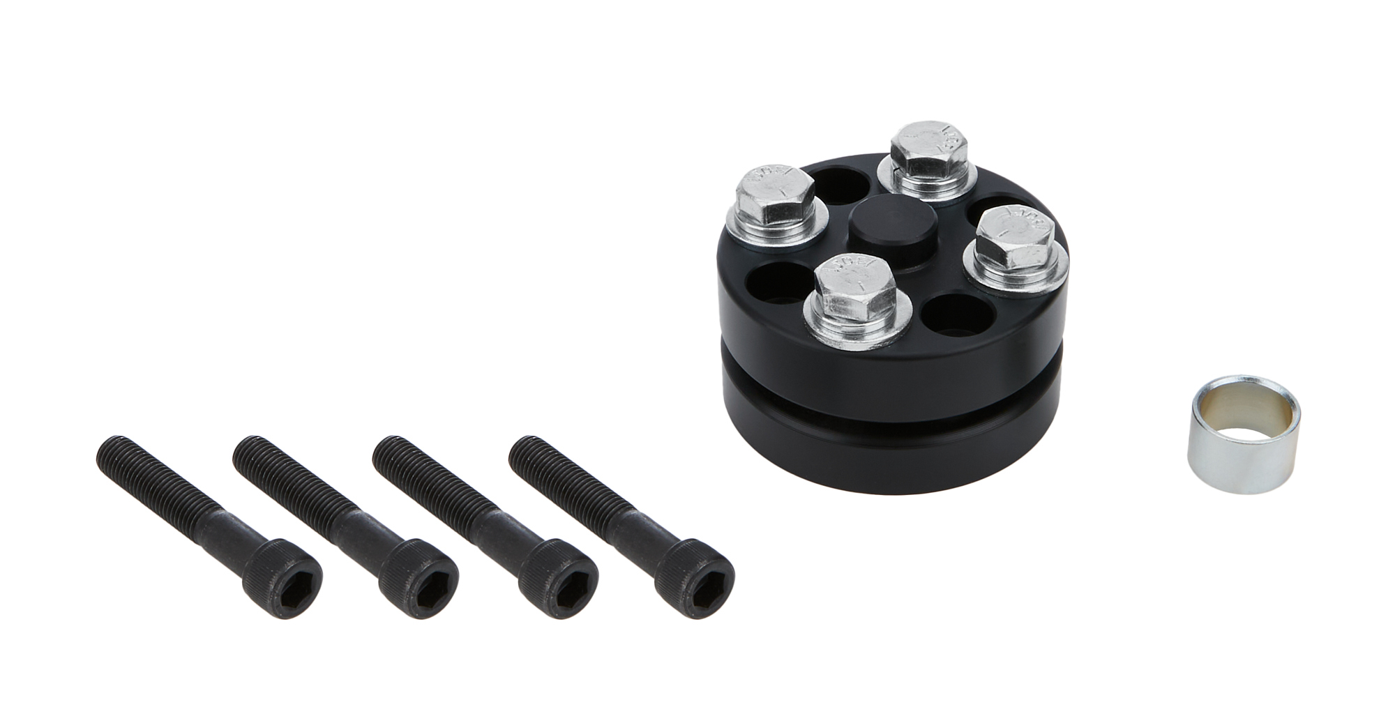 AllStar Performance ALL30183 - Fan Spacer - 1.25 in Thick - Bushing / Hardware Included - Aluminum - Black Anodized - Chevy V8 / Ford V8 - Each