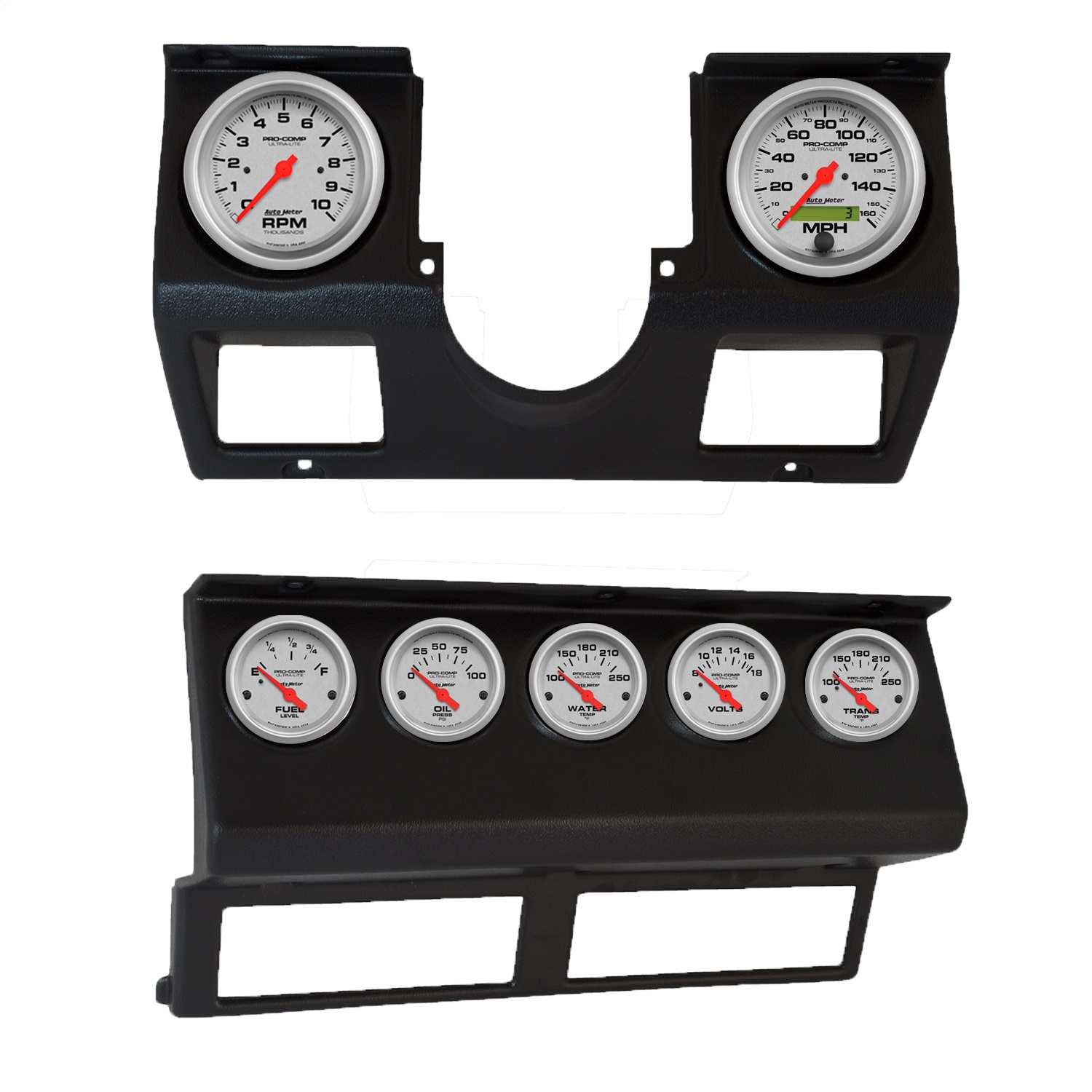 AutoMeter 7040-13 - Ultra-Lite Direct Fit Dash Kit 87-96 Jeep Wrangler YJ (Tach/MPH/FL/OilP/WTMP/VLT/TRNS)