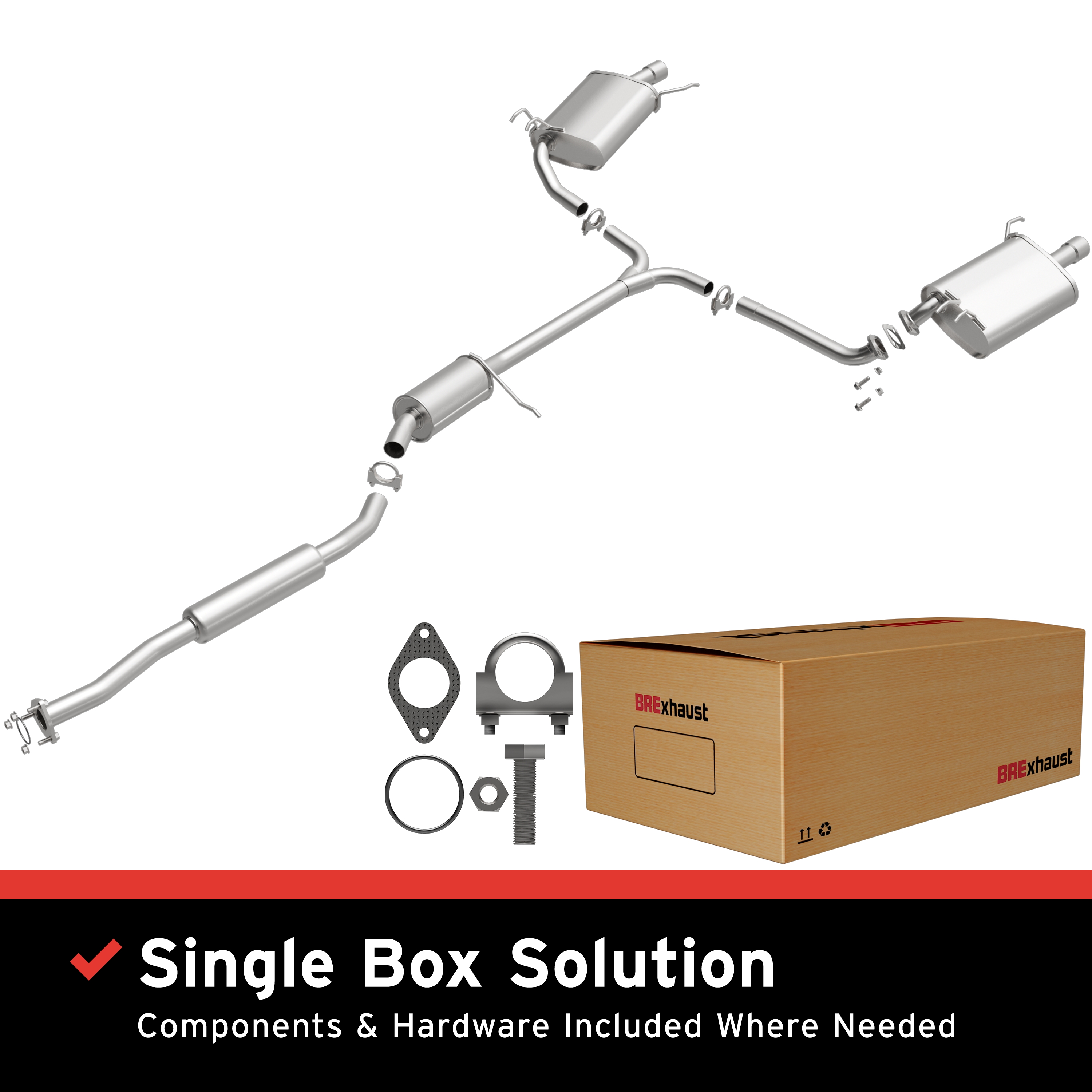 BRExhaust 106-0148 - 2004-2008 Acura TSX 2.4L Direct-Fit Replacement Exhaust System BRExhaust 106-0148 - 2004-2008 Acura TSX 2.4L Direct-Fit Replacement Exhaust System