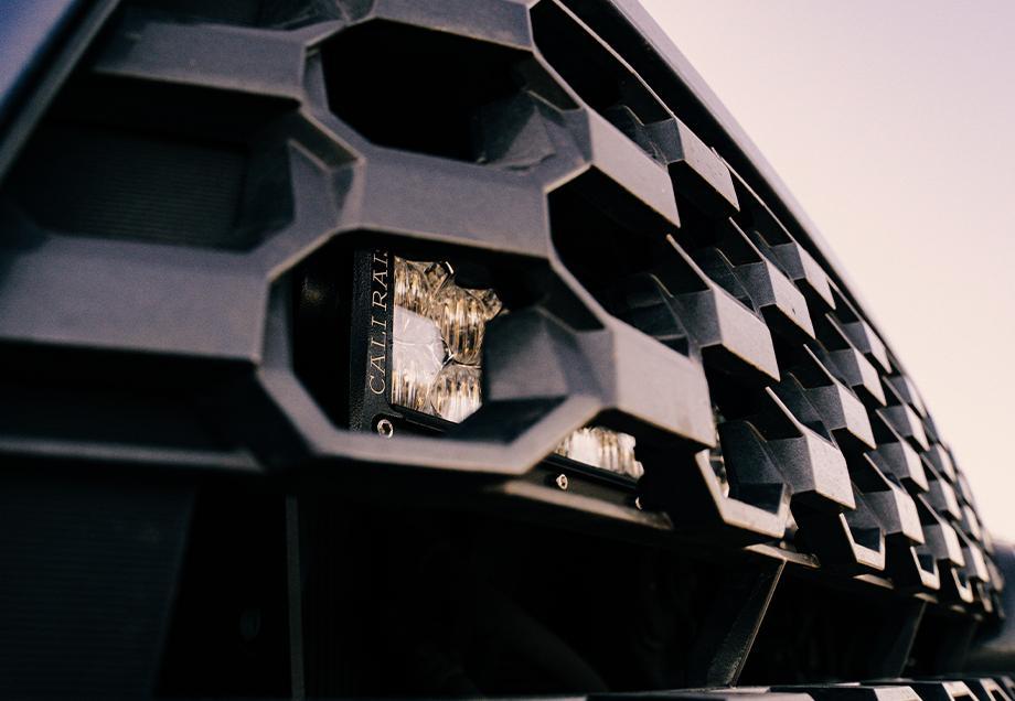 Cali Raised LED CR2570 - 16-21 Tacoma 32 Inch Upper Grille LED Light Bar Brackets Kit 5D Optic 32 inch OSRAM LED Bar Spot Beam LED Light Bar Blue Backlight Small