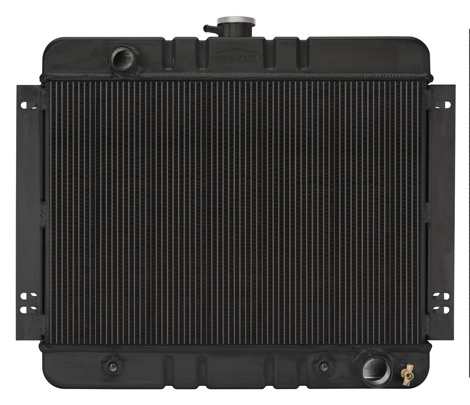 Cold Case Radiators CHN540AB - 62-67 Chevy Nova Automatic Aluminum Radiator Black Night Rider Series