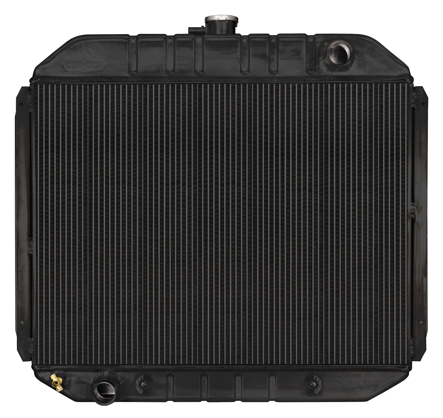 Cold Case Radiators FOT575AB - 66-79 Ford Truck Bronco Aluminum Radiator Black Night Rider Series