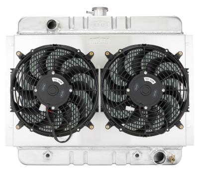 Cold Case Radiators CHN540ASK - 62-67 Chevy Nova Aluminum Radiator And Dual 12 Inch Fan Kit Automatic Transmission