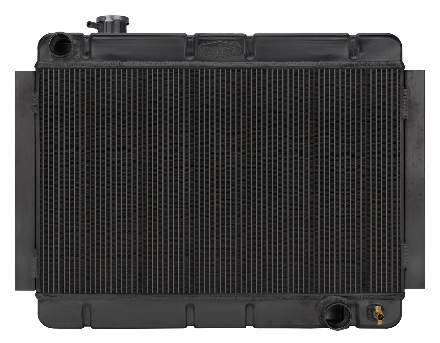 Cold Case Radiators CHE542B - 66-67 Chevelle/El Camino Manual Aluminum Radiator Black Night Rider Series