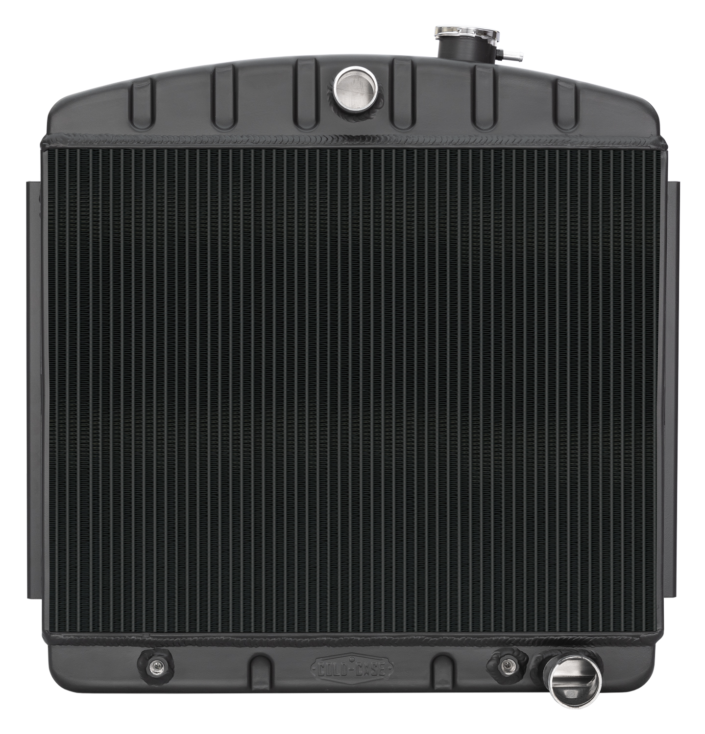 Cold Case Radiators CHT562AB - 55-57 Tri-5 Chevy V8 Mount Aluminum Radiator Black Night Rider Series