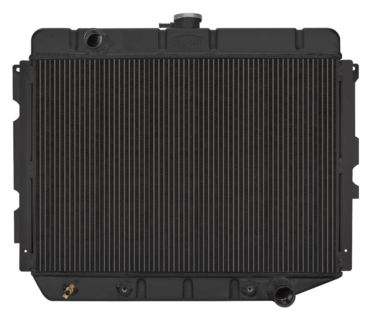 Cold Case Radiators MOP750AB - 66-74 A,B,C, E Body With AC Automatic 17 x 26 Inch Aluminum Performance Radiator| Black Night Rider Series Cold Case Radiators MOP750AB - 66-74 A,B,C, E Body With AC Automatic 17 x 26 Inch Aluminum Performance Radiator| Black Night Rider Series