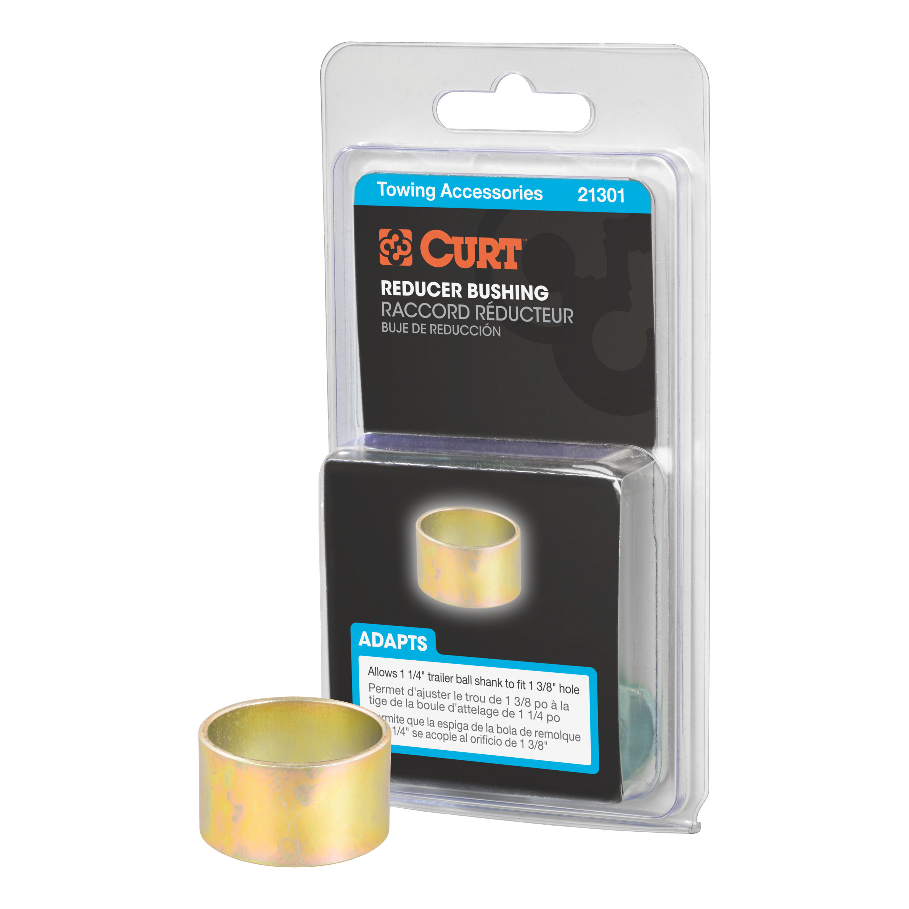 CURT 21301 - Trailer Ball Reducer Bushing (From 1-3/8" to 1-1/4" Stem, Packaged) CURT 21301 - Trailer Ball Reducer Bushing (From 1-3/8" to 1-1/4" Stem, Packaged)