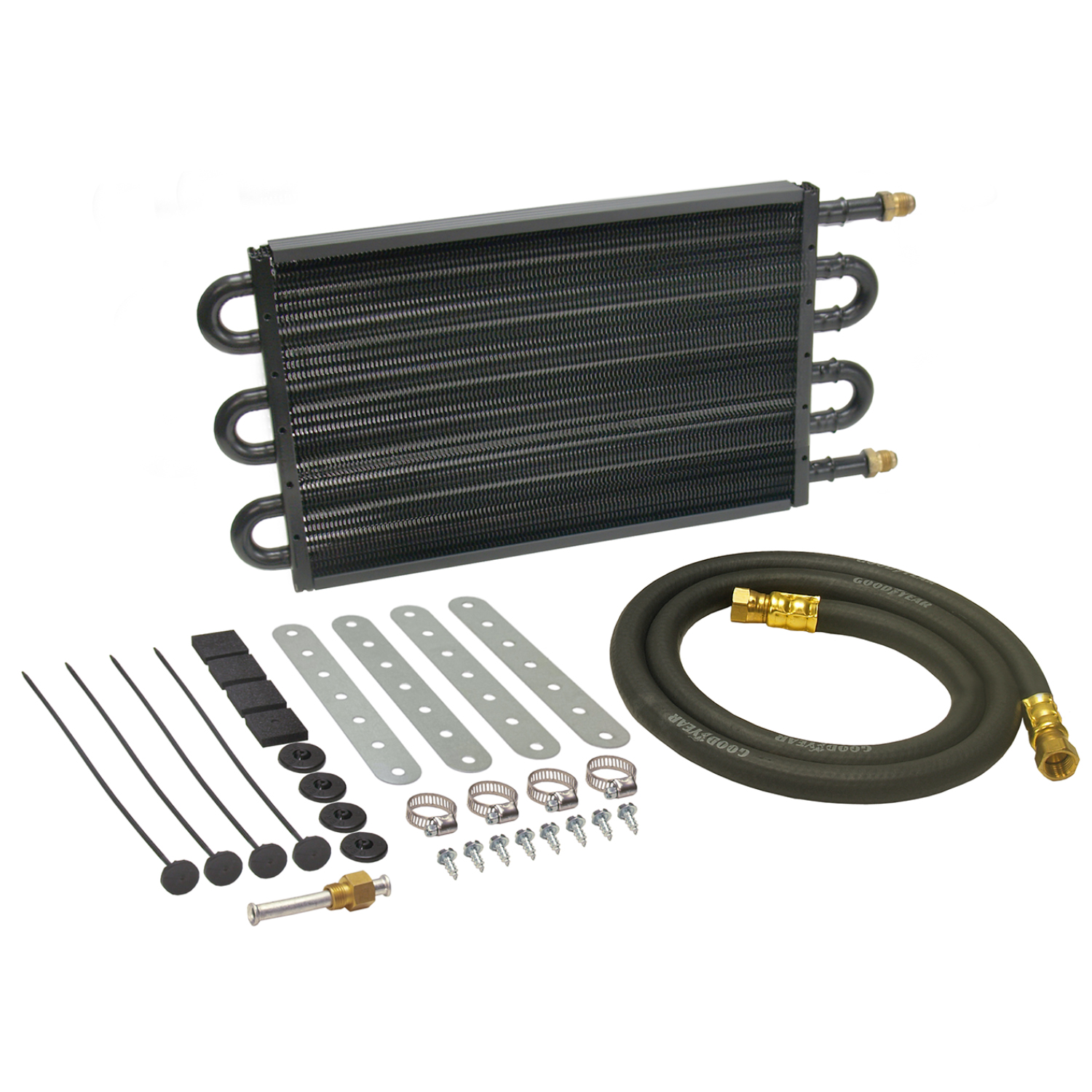 Derale 13306 - 6 Pass 14" Series 7000 Copper/Aluminum Tube&Fin Transmission Cooler Kit, -6AN