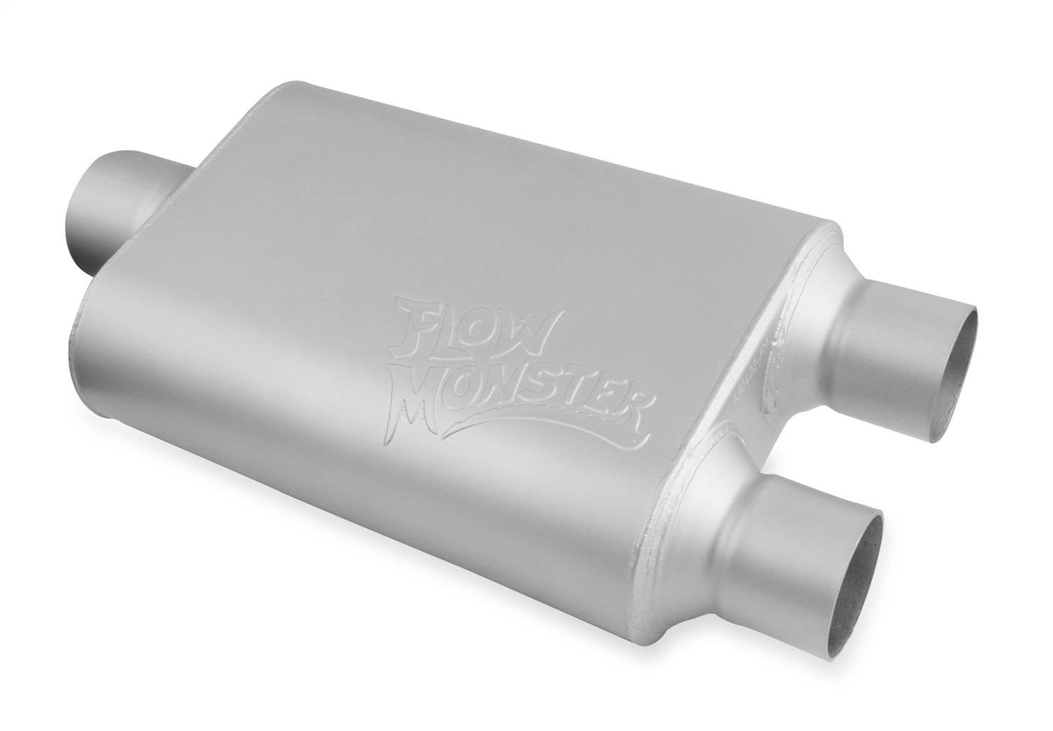 Flowmaster 430402-FM - FlowMonster Muffler; 2 Chamber; 3.00 in. Center Inlet/2.50 in. Dual Outlet; Case Dimensions 4 in. x 9.75 in. x 13 in.; 19 in. Overall Length; Aluminized Steel; Flowmaster 430402-FM - FlowMonster Muffler; 2 Chamber; 3.00 in. Center Inlet/2.50 in. Dual Outlet; Case Dimensions 4 in. x 9.75 in. x 13 in.; 19 in. Overall Length; Aluminized Steel;