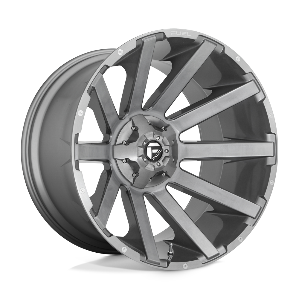 Fuel Wheels D71420001847 - Aluminum Wheels 20X10 Contra Platinum D714 8 On 180 Brush Gunmetal Gray/Clear Tint 124.2 Bore -18 Offset Multi Spoke Fuel Off Road Wheels