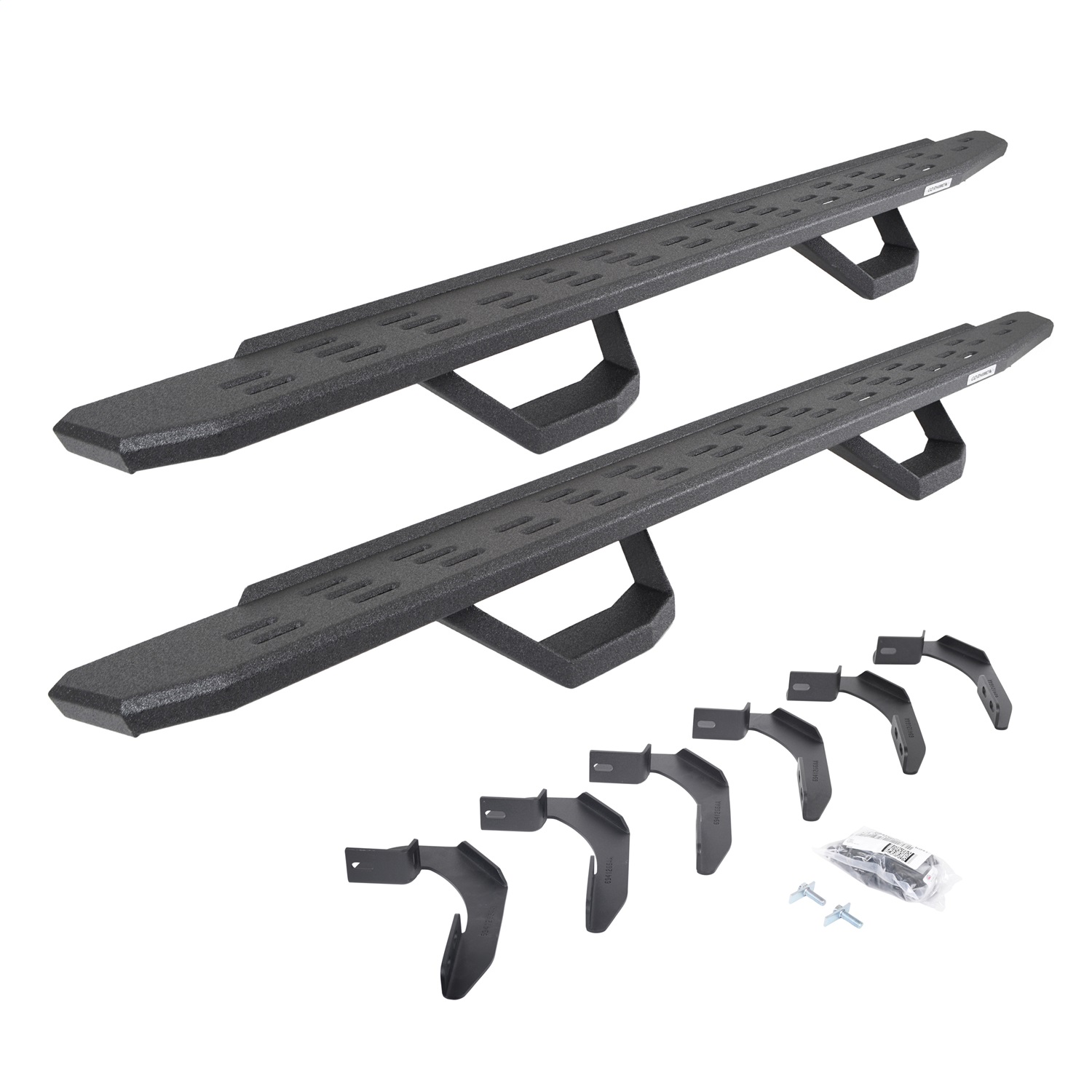 Go Rhino 6963468020T - RB30 Running Boards with Mounting Brackets & 2 Pairs of Drops Steps Kit - Protective Bedliner Coating Go Rhino 6963468020T - RB30 Running Boards with Mounting Brackets & 2 Pairs of Drops Steps Kit - Protective Bedliner Coating