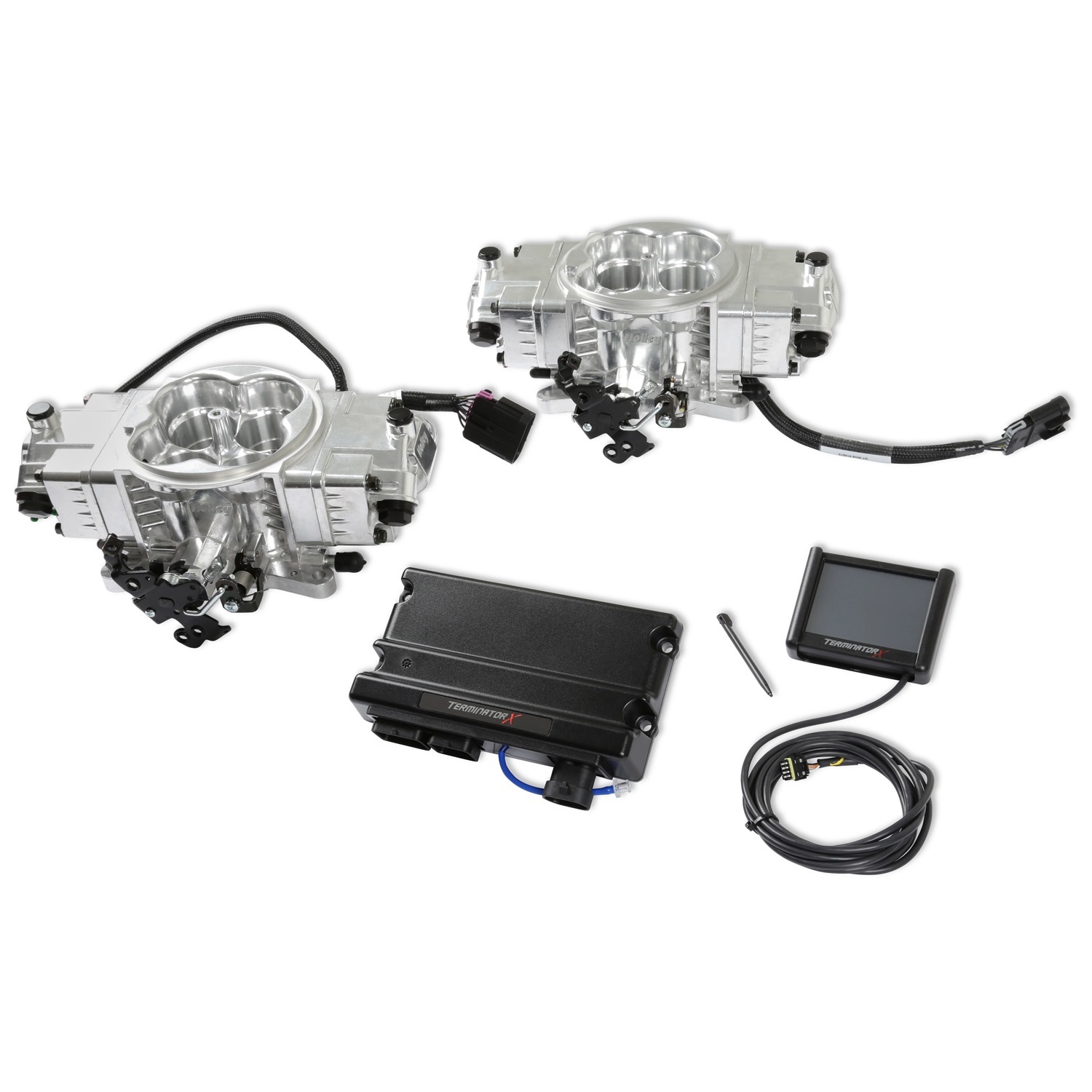 Holley 550-1074 - Terminator X Stealth Kit 4150 2X4 - Shiny