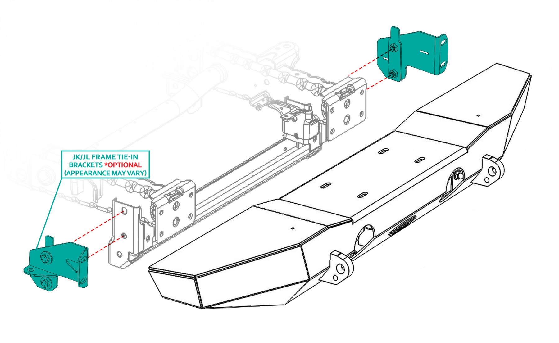 LoD Offroad JFT0701 - JK Frame Tie-in Bracket (For front bumper)