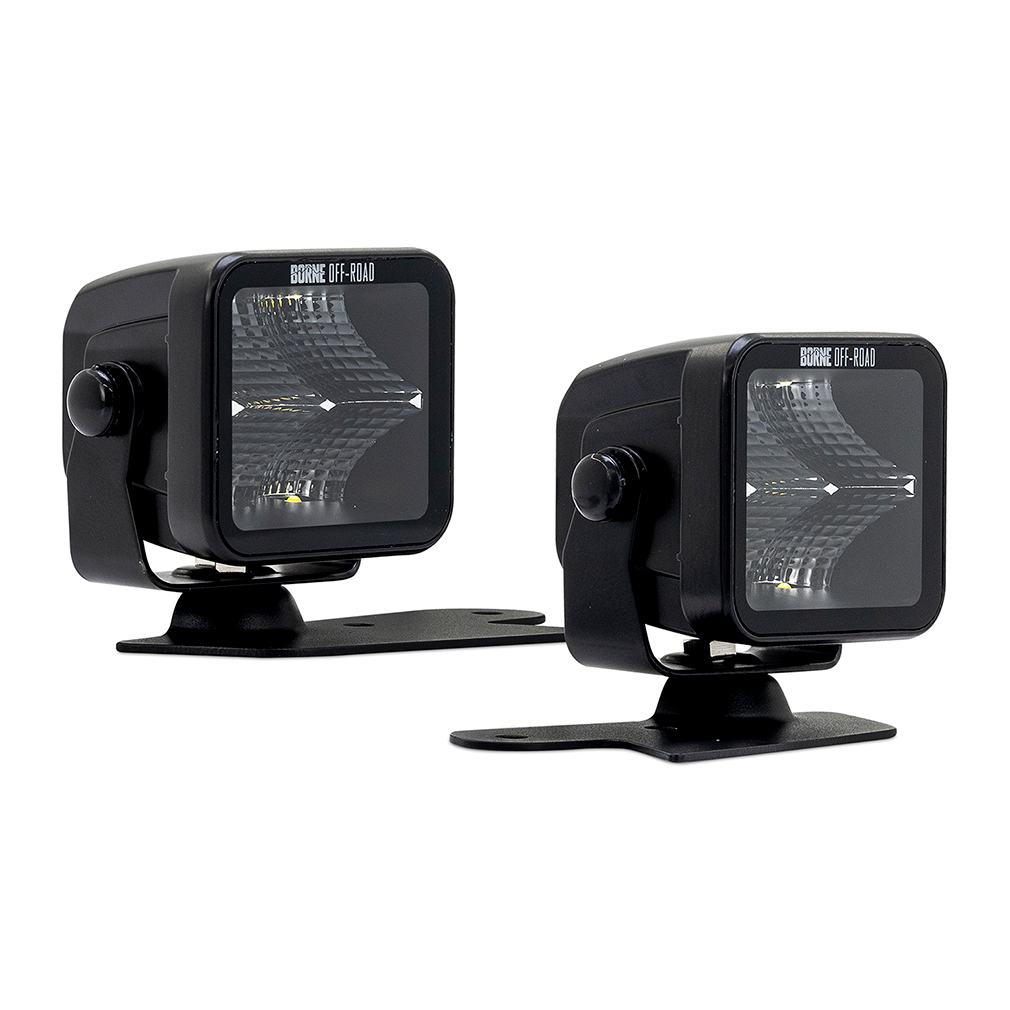 Mishimoto BNLT-BR-21-DT2SU - Borne Off-Road Direct-Fit Ford Bronco Ditch Light Set (2), 3X3 Spot Upfit