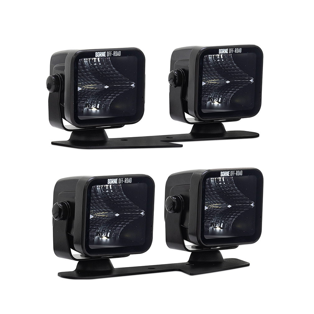 Mishimoto BNLT-BR-21-DT4F - Borne Off-Road Direct-Fit Ford Bronco Ditch Light Set (4), 3X3 Flood Mishimoto BNLT-BR-21-DT4F - Borne Off-Road Direct-Fit Ford Bronco Ditch Light Set (4), 3X3 Flood