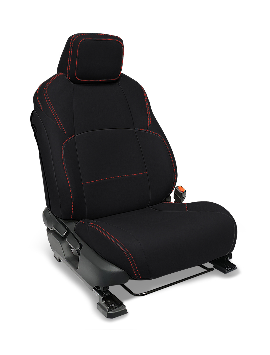 PRP Seats B088-01 - Front Seat Covers for 2024 Toyota Tacoma Pair Black with Red Stitch