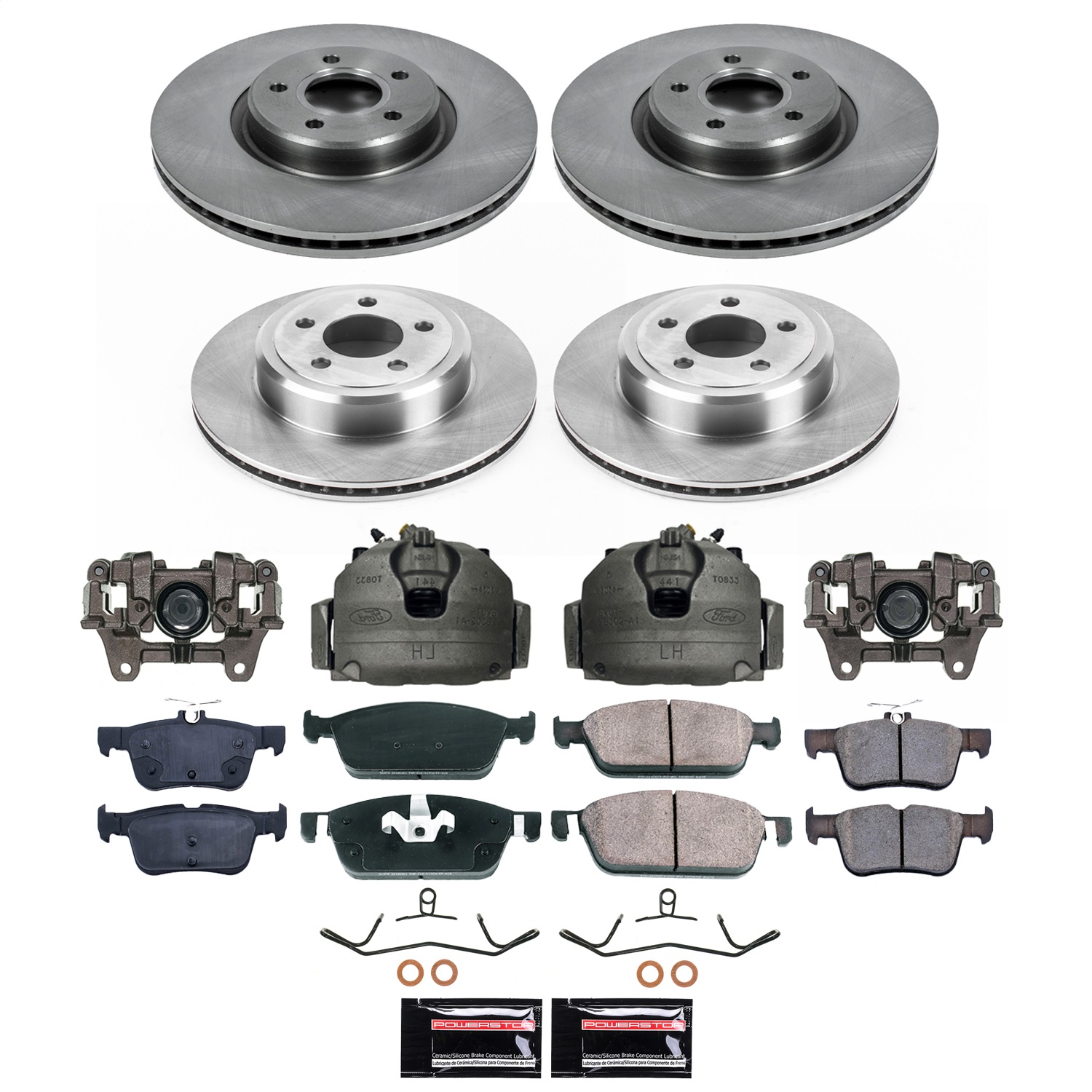 PowerStop KCOE8390 - Power Stop 17-19 Lincoln MKC Front and Rear Autospecialty Kit w/Calipers