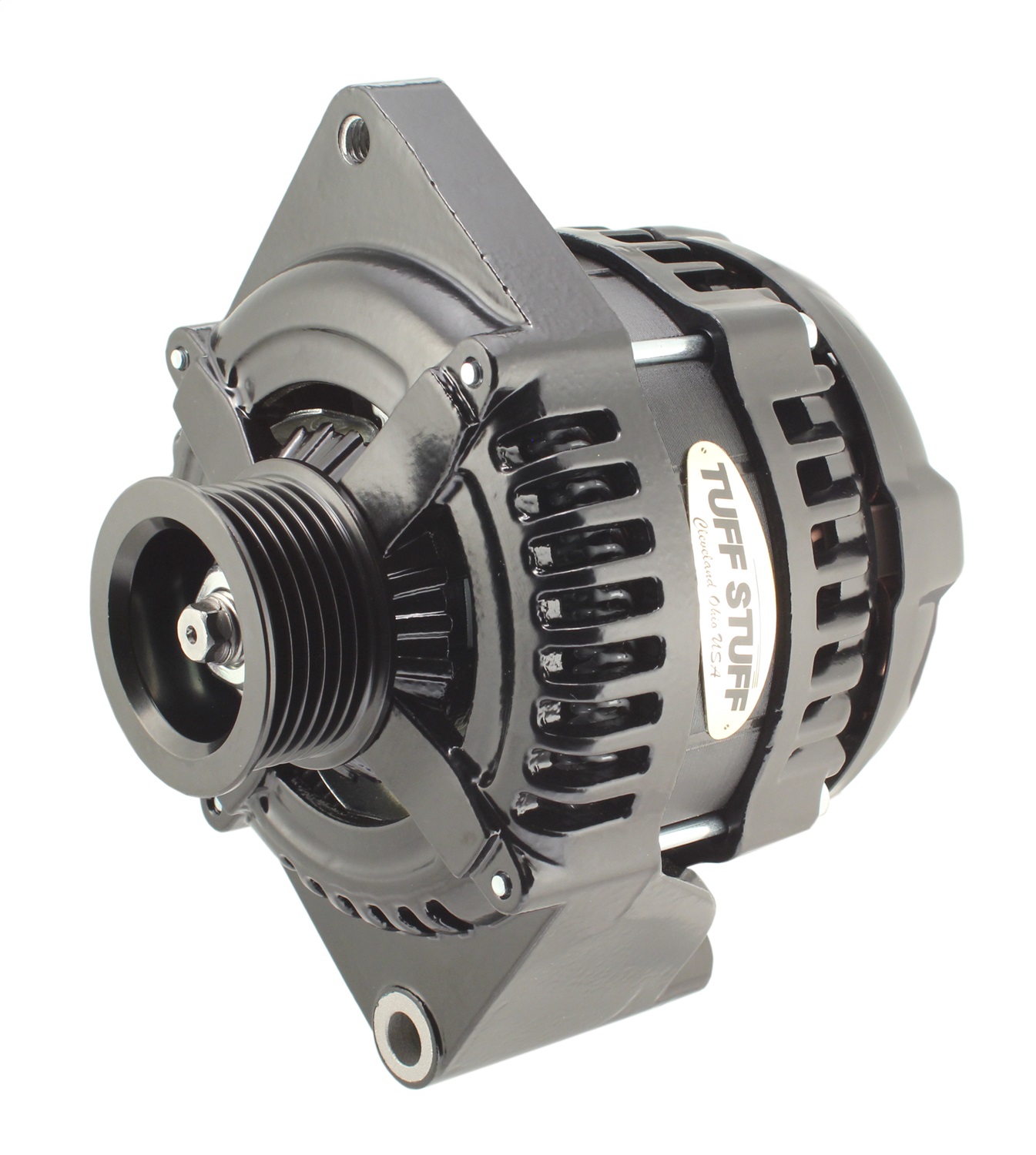Tuff Stuff Performance Accessories 8441B6G1W - 225 MAX AMP Alternator 6 Groove 1 Wire Black