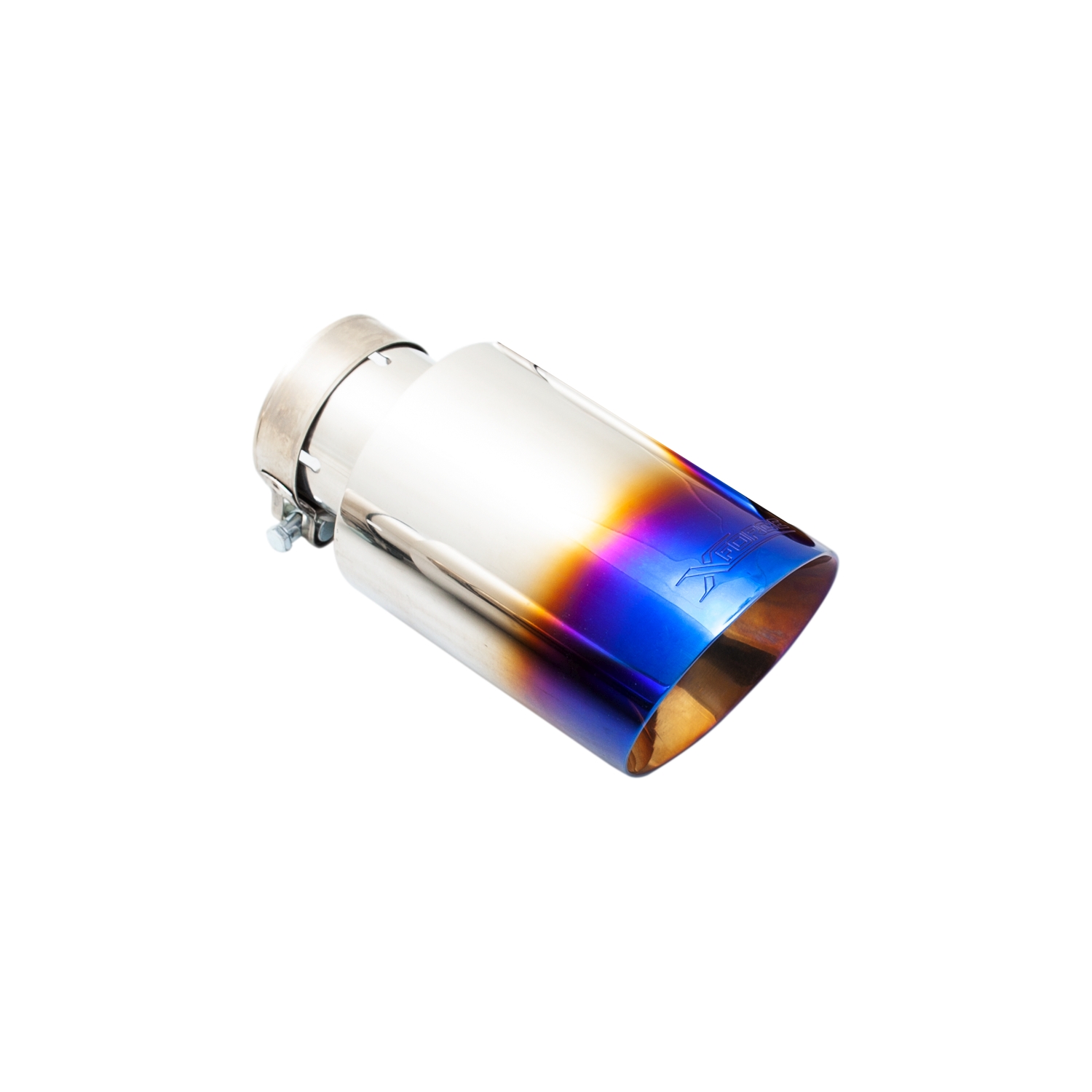 XFORCE ESFB21BLUTIP - Ford Bronco Blue Burnt Look Round Angle Cut Tip (Will fit  catback system only)