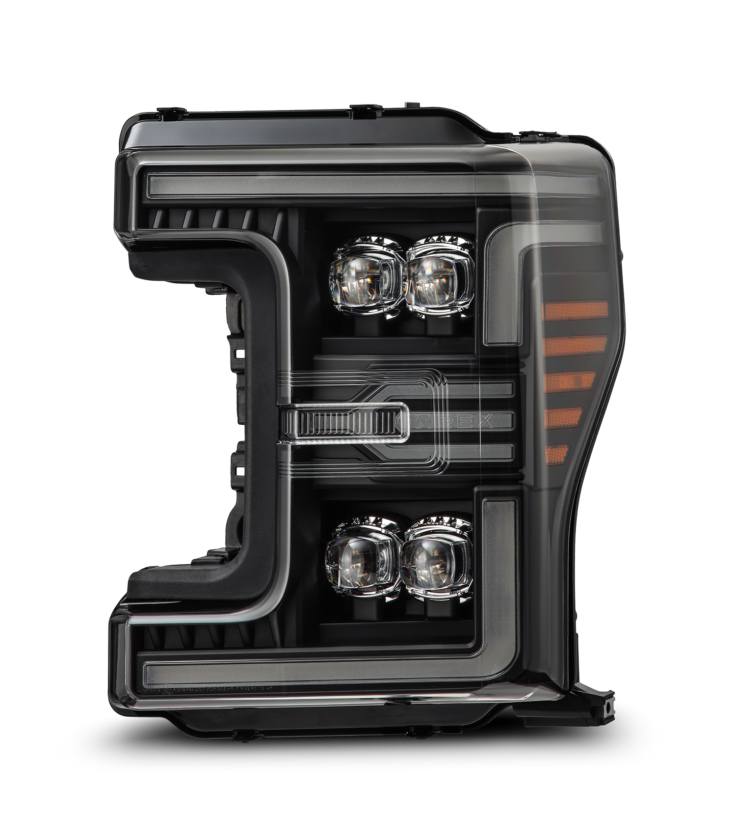 AlphaRex 880324 - 17-19 Ford F-250/350/450 SD NOVA-Series LED Proj Headlights Alpha-Bk w/Acv Light SS & SBDRL