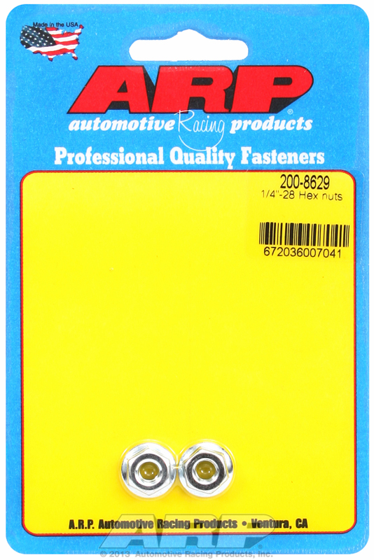 ARP 200-8629 - 1/4-28 SS Flanged Hex Nut Kit - 2 Pack