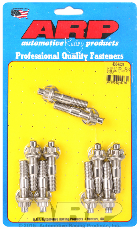 ARP 400-8029 - M10 X 1.25/1.50 X 55mm broached stud kit 10pcs ARP 400-8029 - M10 X 1.25/1.50 X 55mm broached stud kit 10pcs