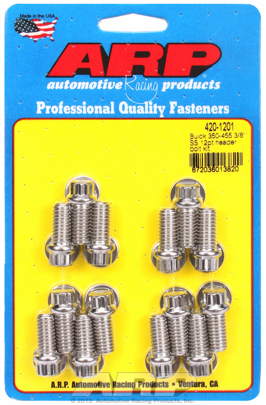 ARP 420-1201 - Buick 350-455 3/8in SS 12pt header bolt kit