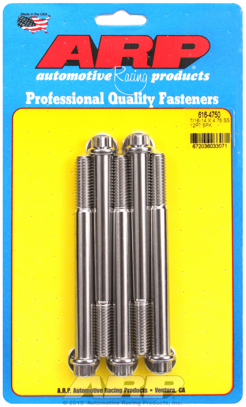 ARP 616-4750 - 7/16-14 X 4.750 12pt SS bolts ARP 616-4750 - 7/16-14 X 4.750 12pt SS bolts