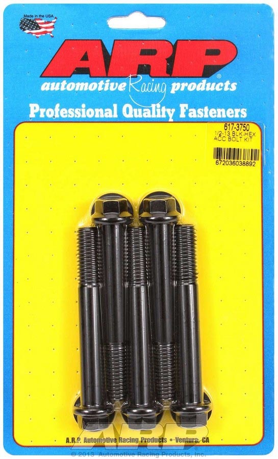ARP 617-3750 - 1/2-13 x 3.750 hex black oxide bolts ARP 617-3750 - 1/2-13 x 3.750 hex black oxide bolts