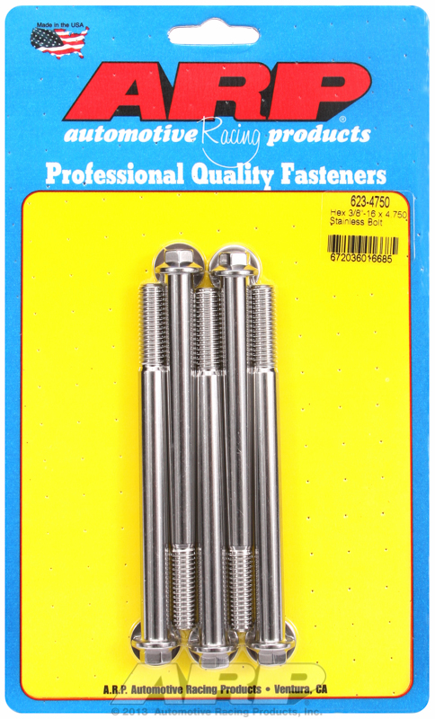 ARP 623-4750 - 3/8-16 x 4.750 hex SS bolts ARP 623-4750 - 3/8-16 x 4.750 hex SS bolts