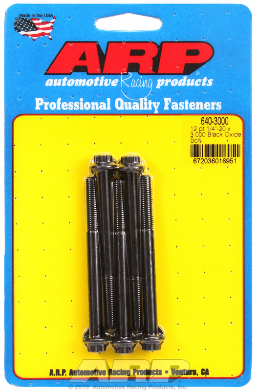 ARP 640-3000 - 1/4-20 x 3.000 12pt black oxide bolts ARP 640-3000 - 1/4-20 x 3.000 12pt black oxide bolts