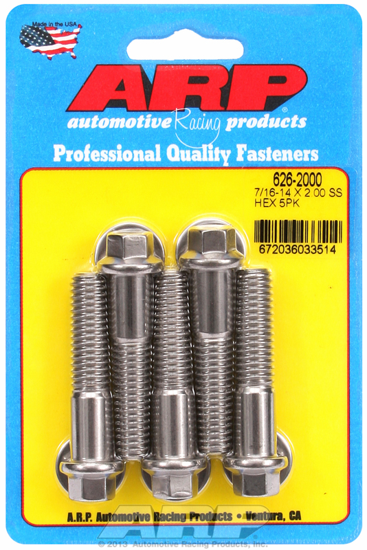 ARP 626-2000 - 7/16-14 X 2.000 hex SS bolts