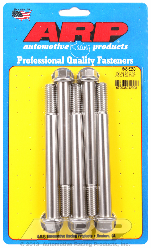 ARP 646-5250 - 1/2-13 x 5.250 hex SS bolts ARP 646-5250 - 1/2-13 x 5.250 hex SS bolts