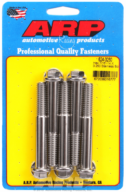 ARP 624-3250 - 7/16-14 X 3.250 hex 1/2 wrenching SS bolts ARP 624-3250 - 7/16-14 X 3.250 hex 1/2 wrenching SS bolts
